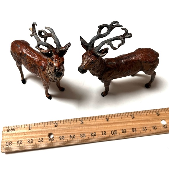 Vintage Cast Metal Reindeer Lead Antler Putz Germany - Picture 6 of 10